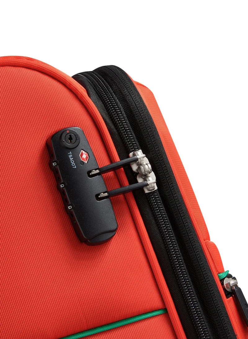 UNITED COLORS OF BENETTON  Color Block 69 Cm 4-Double Wheeled Softside Expandable Check-In Luggage Trolley Case - Red  | Best Price UAE